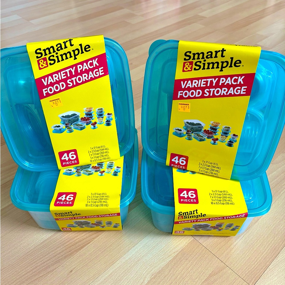 Bundle of Variety Pack Food Storage Containers Smart & Simple – 184 Pieces